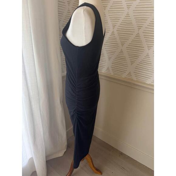 Athleta Women’s Medium Black Ruched Sides Midi Dress - Picture 3 of 6